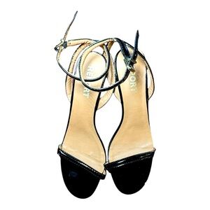 REPORT Black Patent Leather Panama Strappy Sandals 9